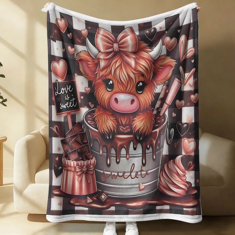Highland Home Textiles - Urocza kocowa narzuta z flaneli z