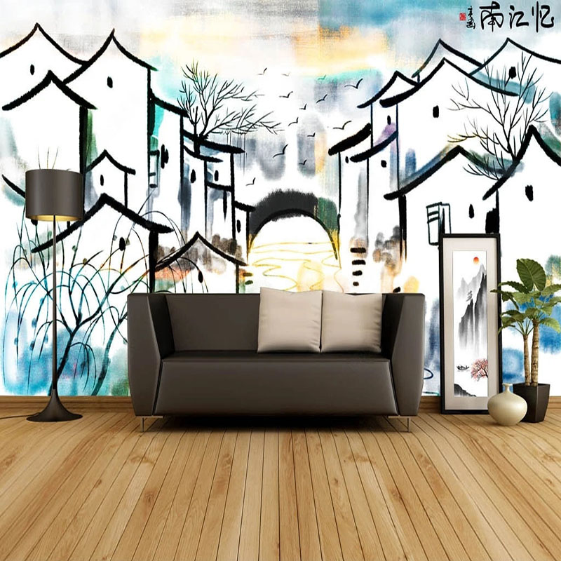 Home Textiles City - Niestandardowa tapeta ścienna w stylu chińskim