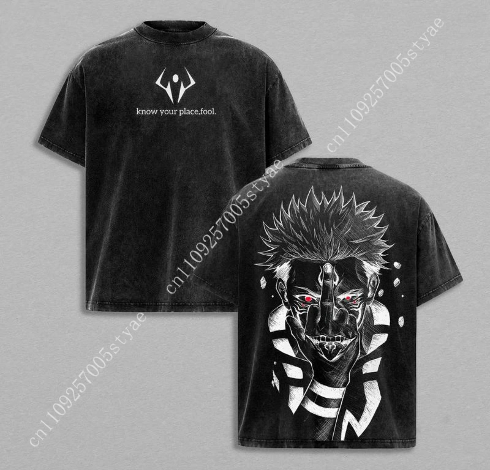 Quilt Cotton Summer - Anime Ryomen Sukuna Graficzna Koszulka T-shirt
