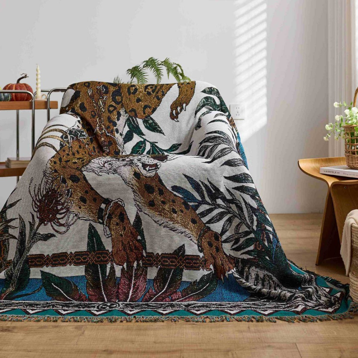Koc z motywem dżungli i lampar – Home Textiles City recenzja i cena
