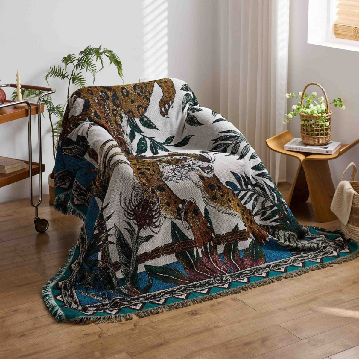 Koc z motywem dżungli i lampar – Home Textiles City recenzja i cena